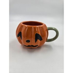 Hyde and EEK Boutique Pumpkin Mug Orange Stoneware Jack O Lantern 200 01 2479